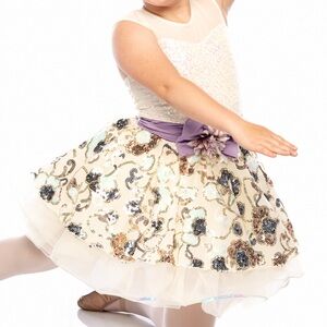 Weissman Cream and Purple Kids Dance Costume
